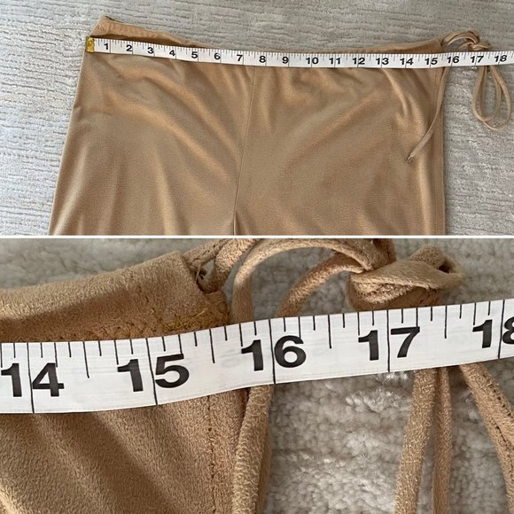 Max Studio Golden Yellow Drawstring Womens Pants Sz S Microfiber Faux Suede - Picture 12 of 12